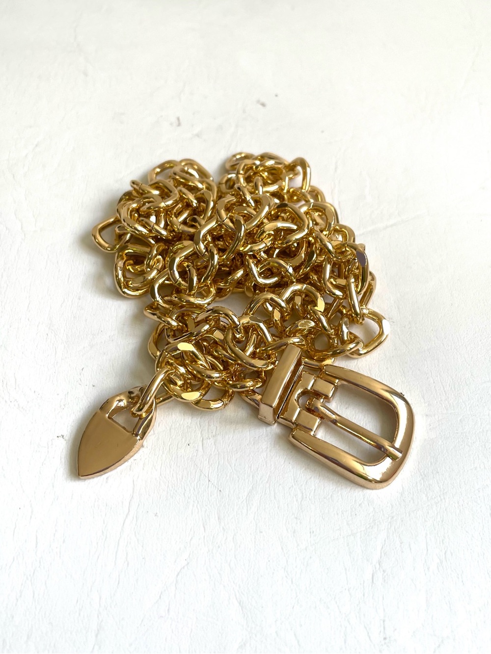 GOLD PLATED TONED CHAIN LINK SKINNY BELT ADJUSTABLE BUCKLE METAL